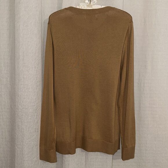 BR XL Tan Lightweight Fine Knit Crewneck Pullover Sweater - Picture 2 of 11